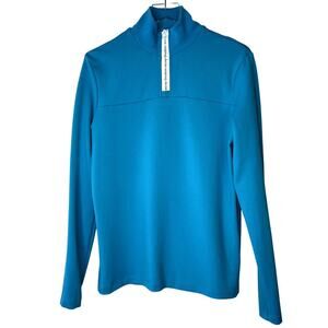 ACNE Studios Quarter Zip Pullover Long Sleeve Shirt Blue Logo Zipper Men's XS